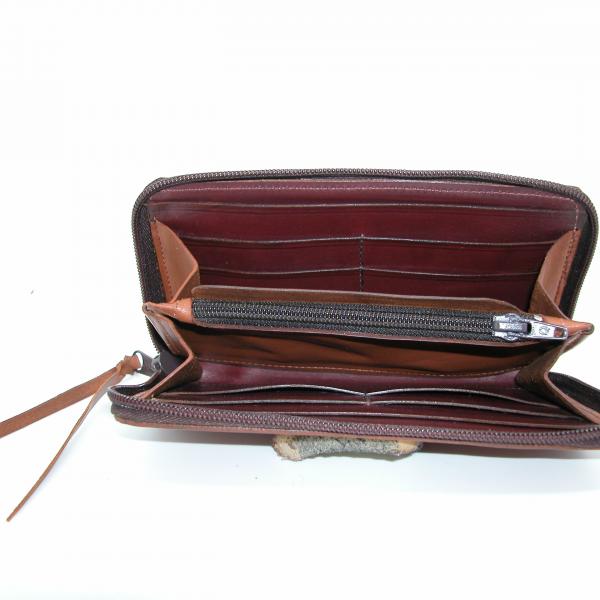 Wallet Clutch Style, Custom, Full Grain Leather, Hand tooled, Hand made in the Okanagan, Oliver, B.C., Canada.