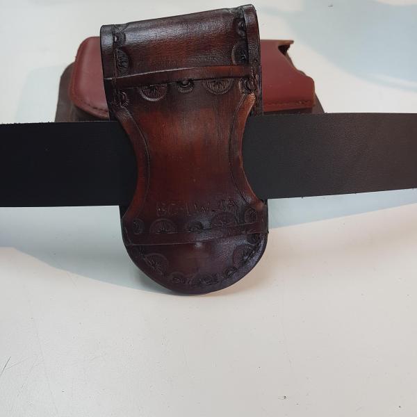 Knife Sheath Assorted, Custom, Full Grain Leather, Hand tooled, Hand made in the Okanagan, Oliver, B.C., Canada.