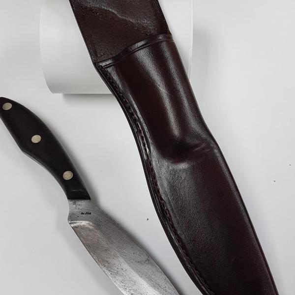 Knife Sheath Assorted, Custom, Full Grain Leather, Hand tooled, Hand made in the Okanagan, Oliver, B.C., Canada.