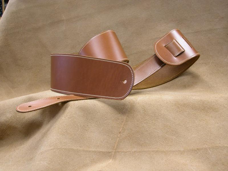 Guitar Strap, Sierra Sand Colour, Adjustable, Custom, Full Grain Leather, Hand tooled, Hand Made in the Okanagan, Oliver, B.C., Canada.